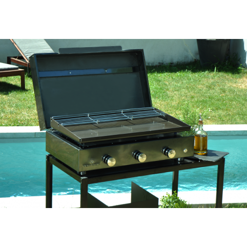 Pack plancha gaz inox 3 feux Simplicity + couvercle +...