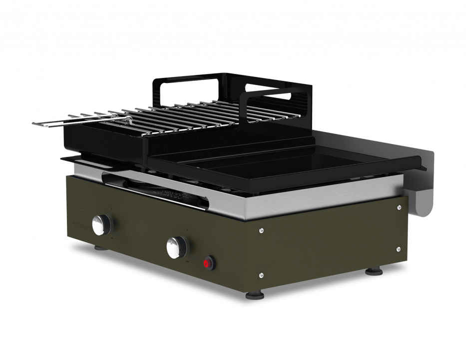 Barbecue plancha au gaz et au charbon de bois  ☀ Verycook