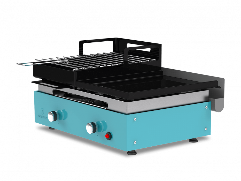 Barbecue plancha au gaz et au charbon de bois  ☀ Verycook